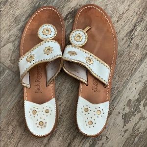 White and gold jack Rogers